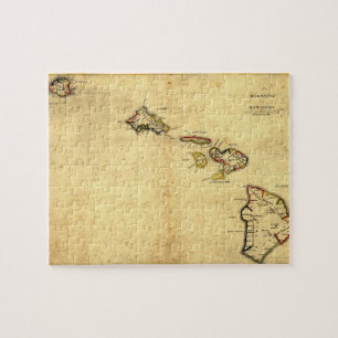 Puzzle Carte 1837 - îles d'Hawaï de cru hawaïennes