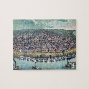 Puzzle Carte aérienne antique de Saint Louis, Missouri, 1