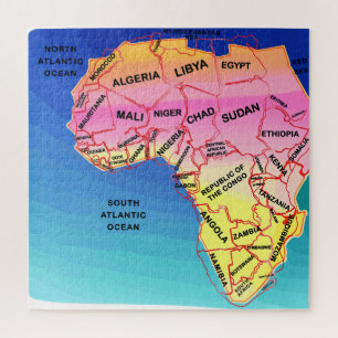 Puzzle Carte africaine colorée