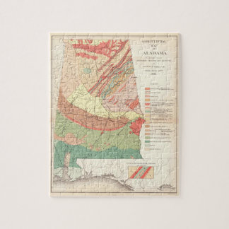 Puzzle Carte agricole vintage de l'Alabama (1882)