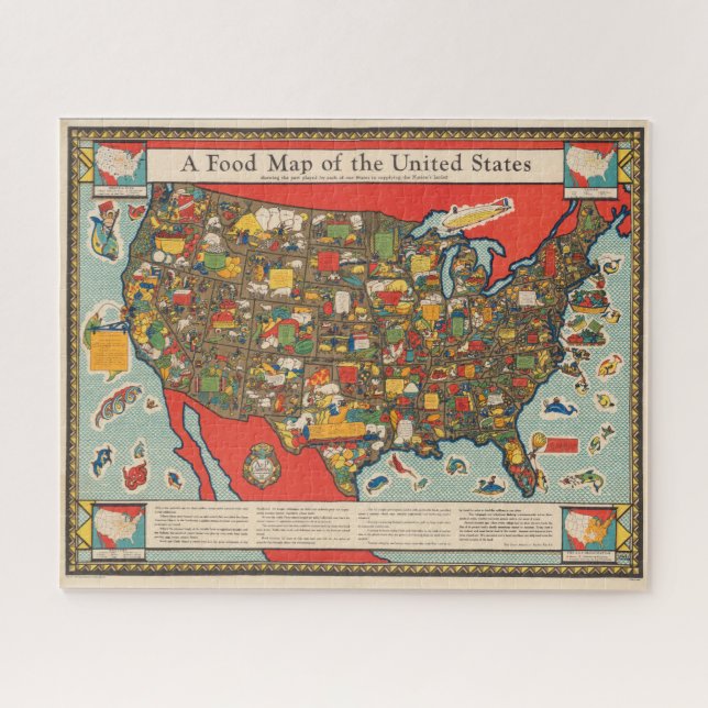 Puzzle Carte alimentaire des États-Unis (Horizontal)