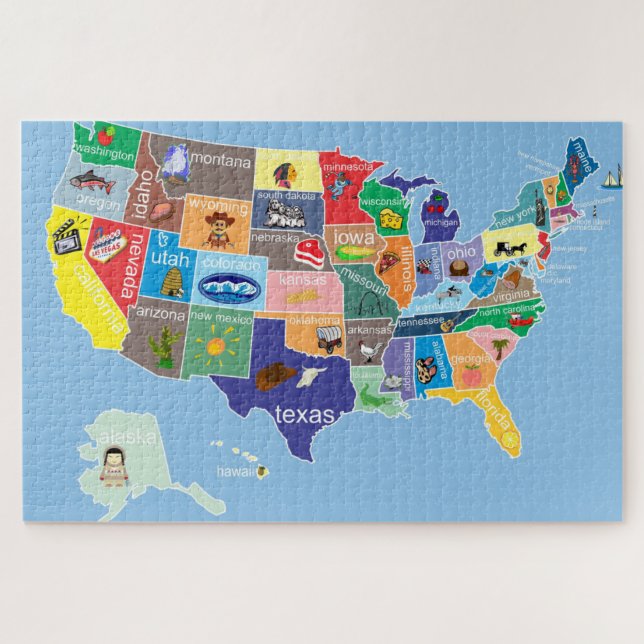 Puzzle Carte américaine pour les enfants (Horizontal)