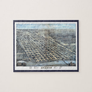 Puzzle Carte antique aérienne de la ville d'Austin, Texas