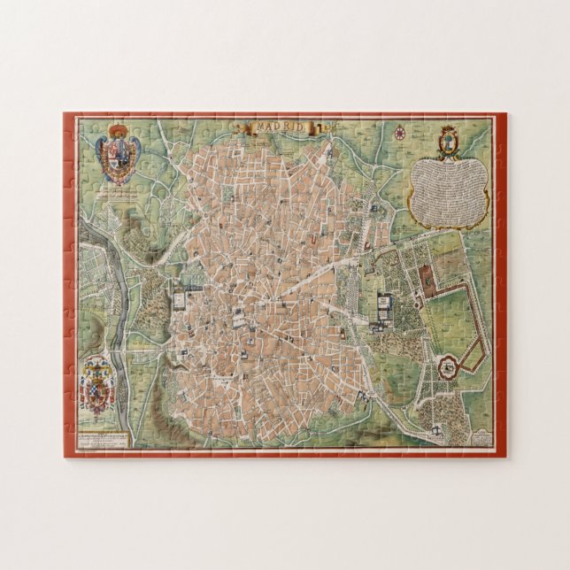 Puzzle Carte antique de Madrid Espagne (Horizontal)