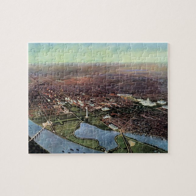 Puzzle Carte antique de Washington DC et de la rivière Po (Horizontal)