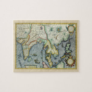 Puzzle Carte asiatique antique du 17ème siècle, Mercator 