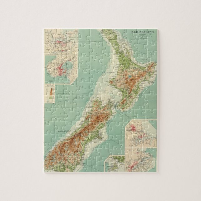 Puzzle Carte Atlas de la Nouvelle-Zélande (Vertical)