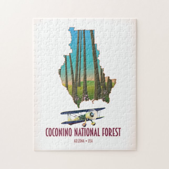 Puzzle Carte Coconino National Forest Arizona USA (Vertical)