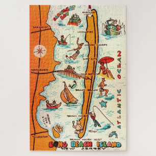 Puzzle Carte colorée de Long Beach Island 20x30