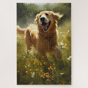 Puzzle Carte d'anniversaire personnalisée Happy Golden Re
