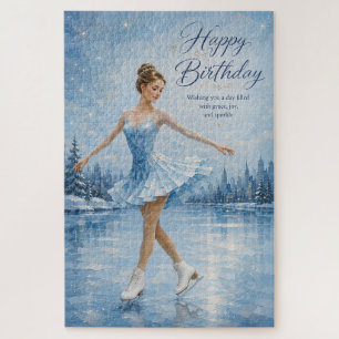 Puzzle Carte d'anniversaire pour une patineuse élégante