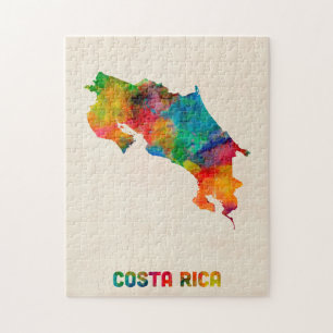 Puzzle Carte d'aquarelle du Costa Rica