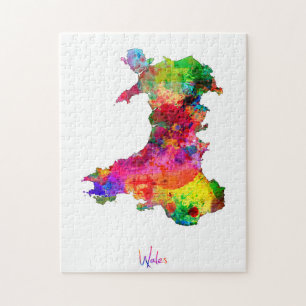 Puzzle Carte d'aquarelle du Pays de Galles
