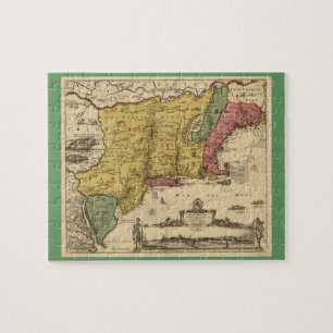 Puzzle Carte de 1685 - Nouveau-Belgique, le Nouveau Monde