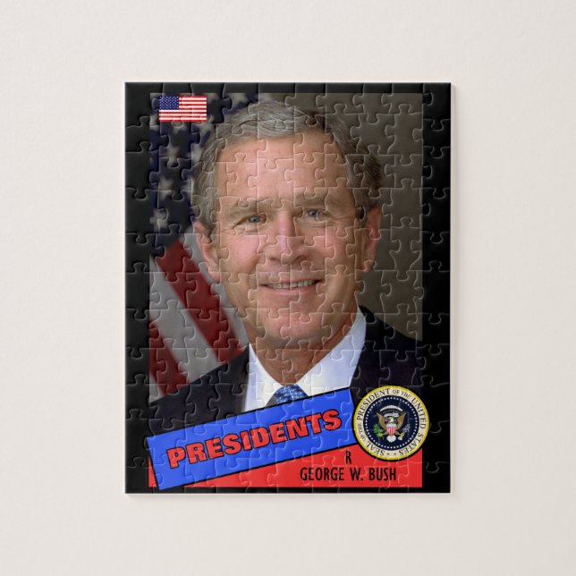 Puzzle Carte de base-ball George W. Bush (Vertical)