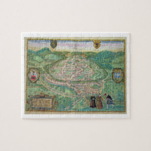 Puzzle Carte de Besançon, de "Civitates Orbis Terrarum"