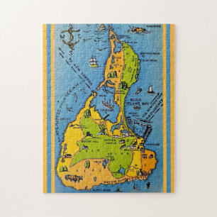 Puzzle Carte de Block Island 11x14