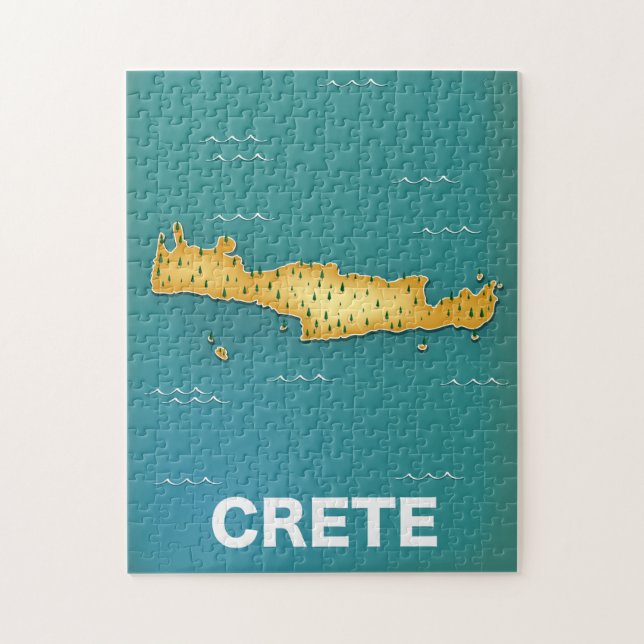 Puzzle Carte de Crète affiche de voyage (Vertical)