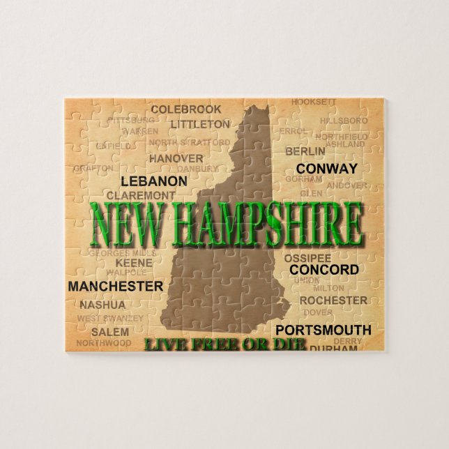 Puzzle Carte de cru du New Hampshire (Horizontal)