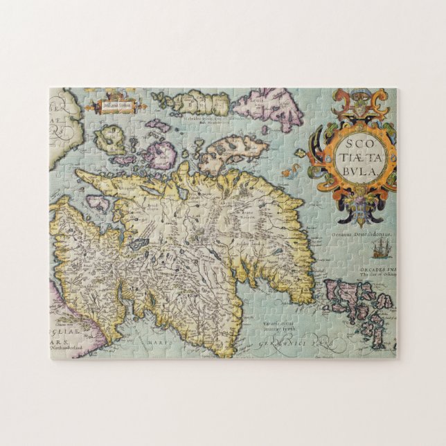 Puzzle Carte de fièvre miliaire Scotia de l'Ecosse | (Horizontal)