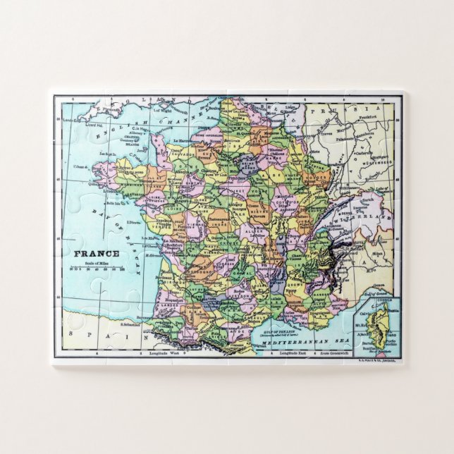 Puzzle Carte de France vintage (Horizontal)