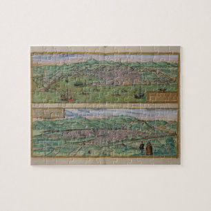 Puzzle Carte de Gênes et de Florence, de 'Civitates Orbis