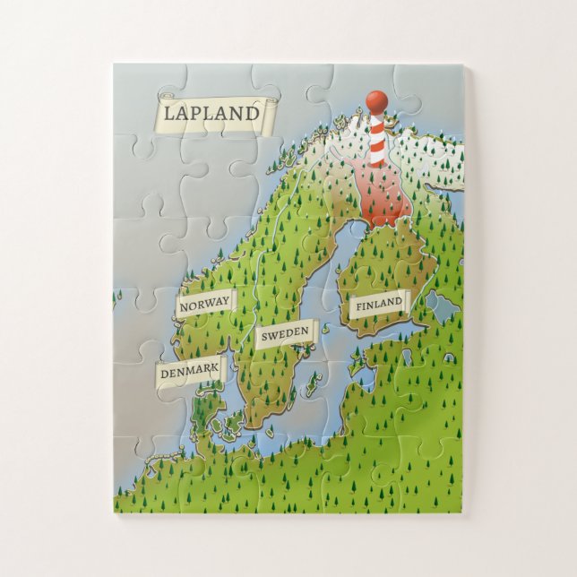 Puzzle Carte De La Laponie (Vertical)