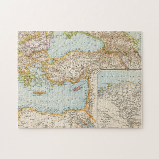 Puzzle Carte de la Méditerranée orientale (Horizontal)
