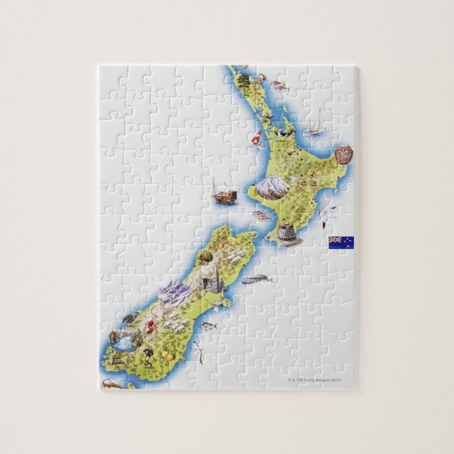 Puzzle Carte de la Nouvelle-Zélande (Vertical)