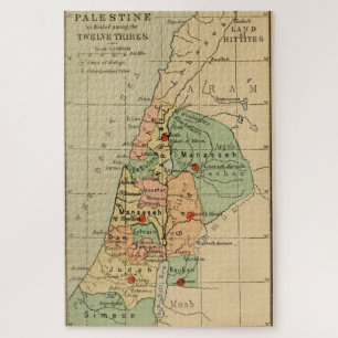 Puzzle Carte de la Palestine Divisé par les 12 tribus de 