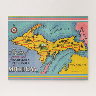 Puzzle Carte de la péninsule nord du Michigan