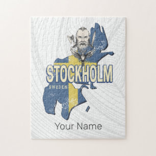 Puzzle Carte de la province de Stockholm en Suède, souven