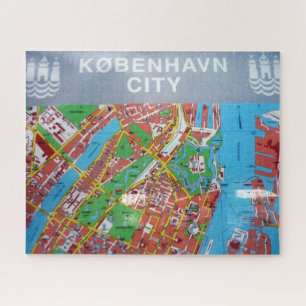 Puzzle carte de la ville de Copenhagen