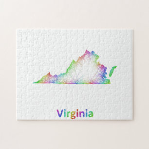 Puzzle Carte de la Virginie d'arc-en-ciel