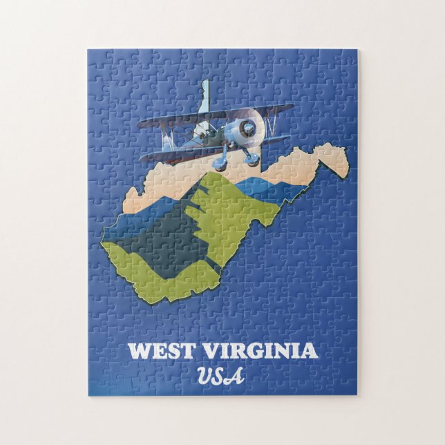 Puzzle Carte de la Virginie-Occidentale États-Unis (Vertical)