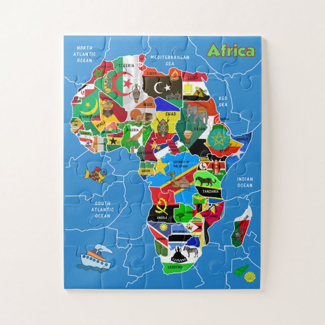 Puzzle Carte de l'Afrique (Vertical)