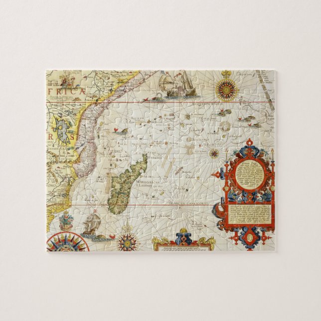 Puzzle Carte de l'Afrique de l'Est et du Madagascar, 1596 (Horizontal)