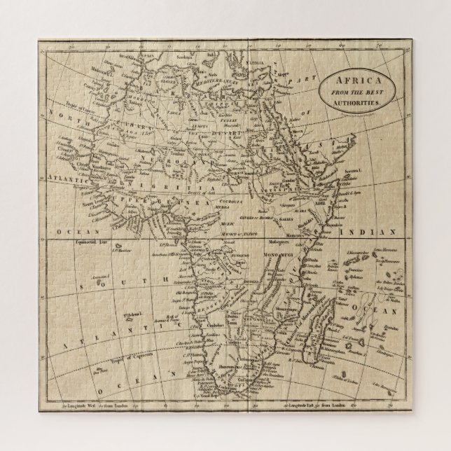 Puzzle Carte de l'Afrique vintage (Vertical)