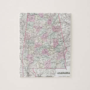Puzzle Carte de l'Alabama