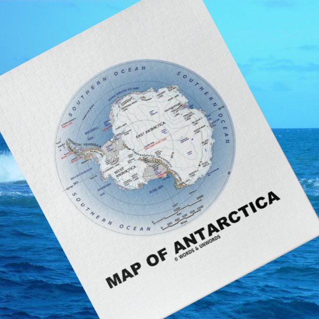 Puzzle Carte De L'Antarctique (Géographie) (Map of Antarctica jigsaw puzzle for any puzzle fan featuring the world's southernmost continent)