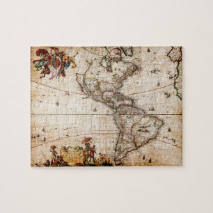 Puzzle Carte de l'Antique Amérique du Nord et du Sud