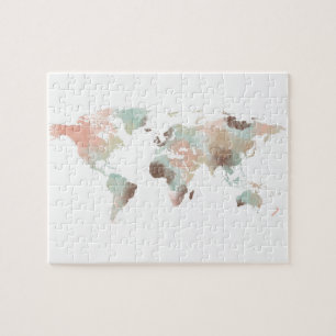 Puzzle Carte de l'aquarelle mondiale