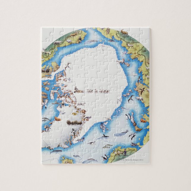 Puzzle Carte de l'Arctique (Vertical)