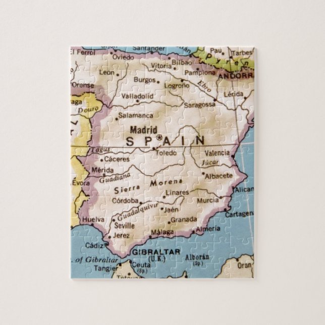 Puzzle Carte de l'Espagne Design Vintage (Vertical)