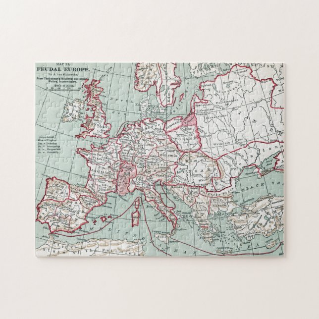 Puzzle CARTE De l'EUROPE, 12ème siècle (Horizontal)