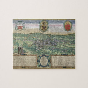 Puzzle Carte de Liège, de "Civitates Orbis Terrarum" par