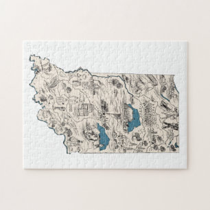 Puzzle Carte de l'image Vintage en forme d'Indiana Hoosie