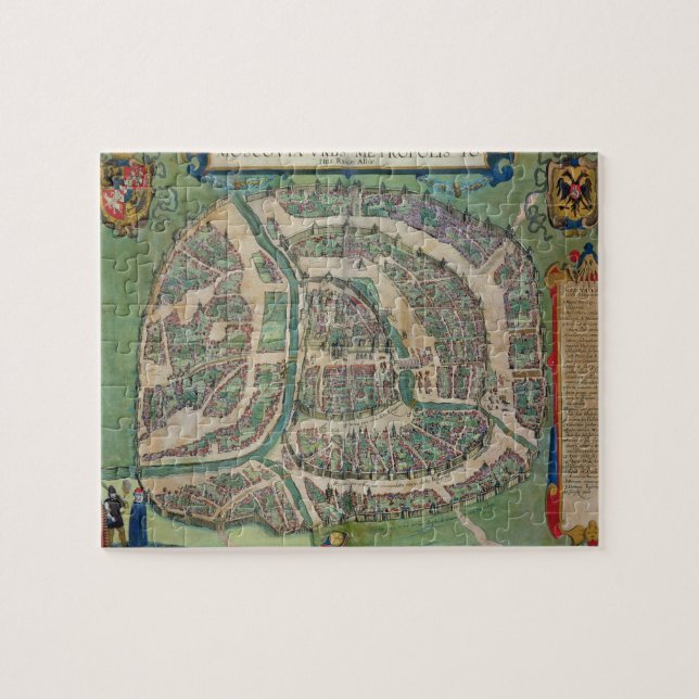 Puzzle Carte de Moscou, de "Civitates Orbis Terrarum" par (Horizontal)