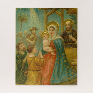 Puzzle Carte de Noël de la Nativité de l'ère édouardienne