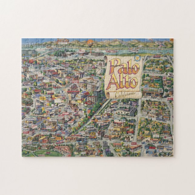 Puzzle Carte de Palo Alto, Californie (Horizontal)